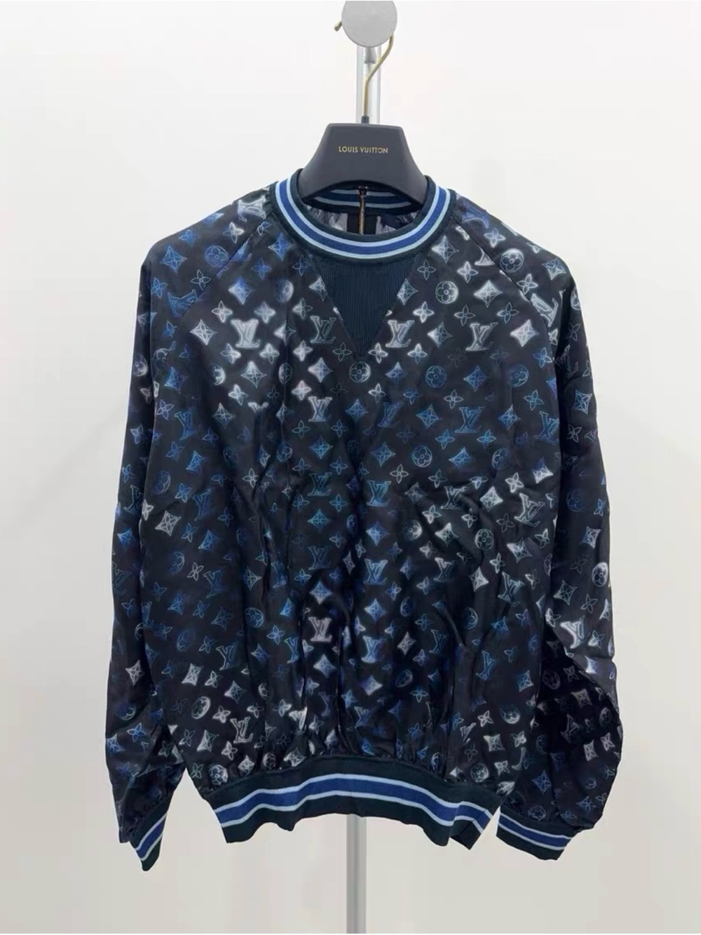 Louis Vuitton Black and Blue Monogram Crewneck Sweater
